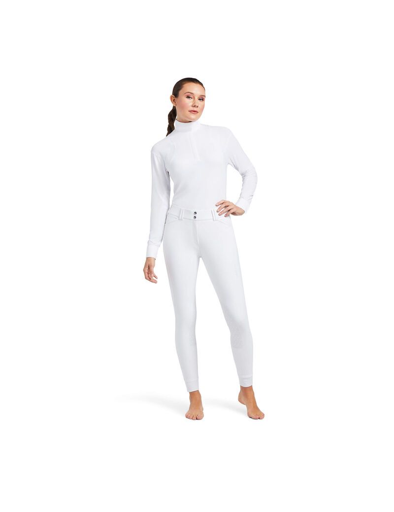 Pantalon Ariat Tri Factor Grip Knee Patch Breech Blanche | OSM-5531013