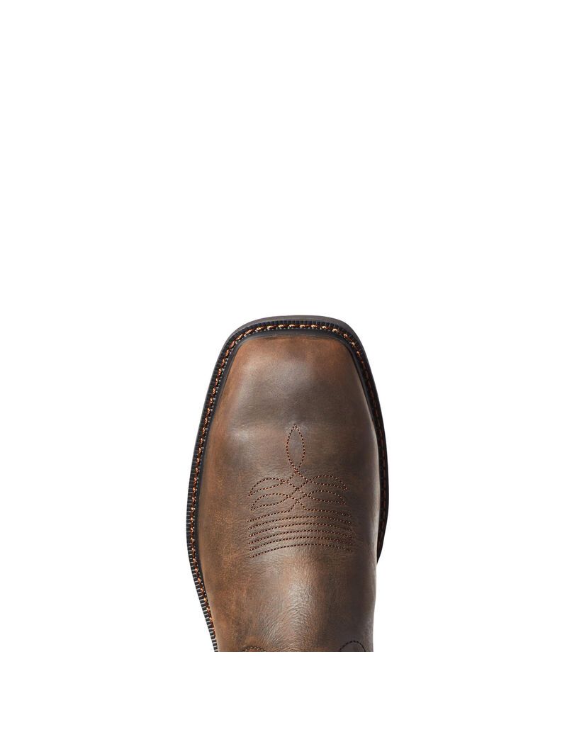 Bottes Imperméables Ariat Groundwork Steel Embout Travail Marron Foncé | AFY-0293365