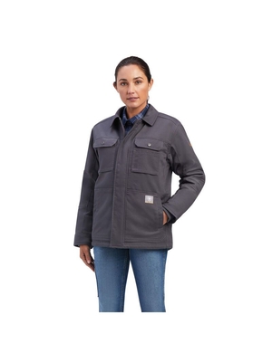 Vêtements De Travail Ariat Rebar DuraCanvas Sherpa-Doublée Coats Grise | URH-8804319