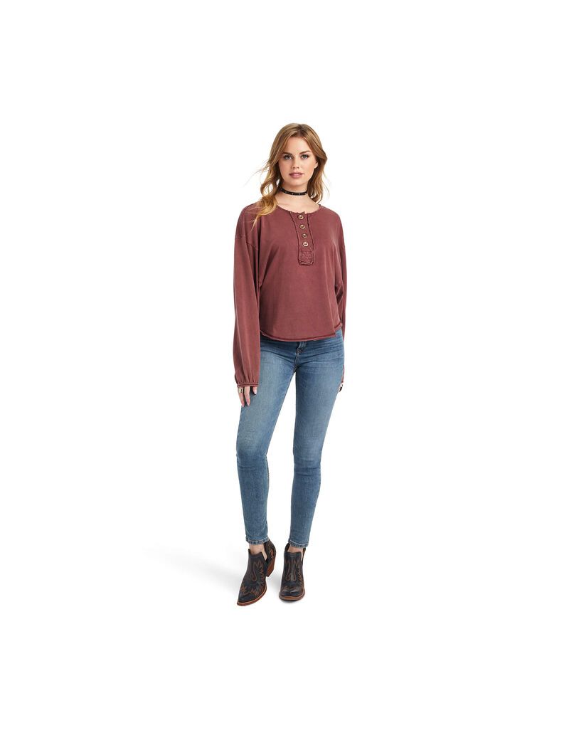 Hauts Ariat Pinon Henley Bordeaux | KHP-4174107