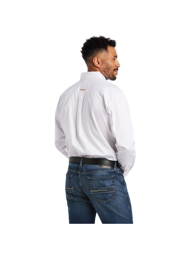 Chemises De Costume Ariat Solid Twill Classiche Fit Blanche | ZHX-7381805