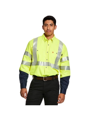 Chemises De Costume Ariat FR Hi-Vis Travail Jaune | BCG-2473064