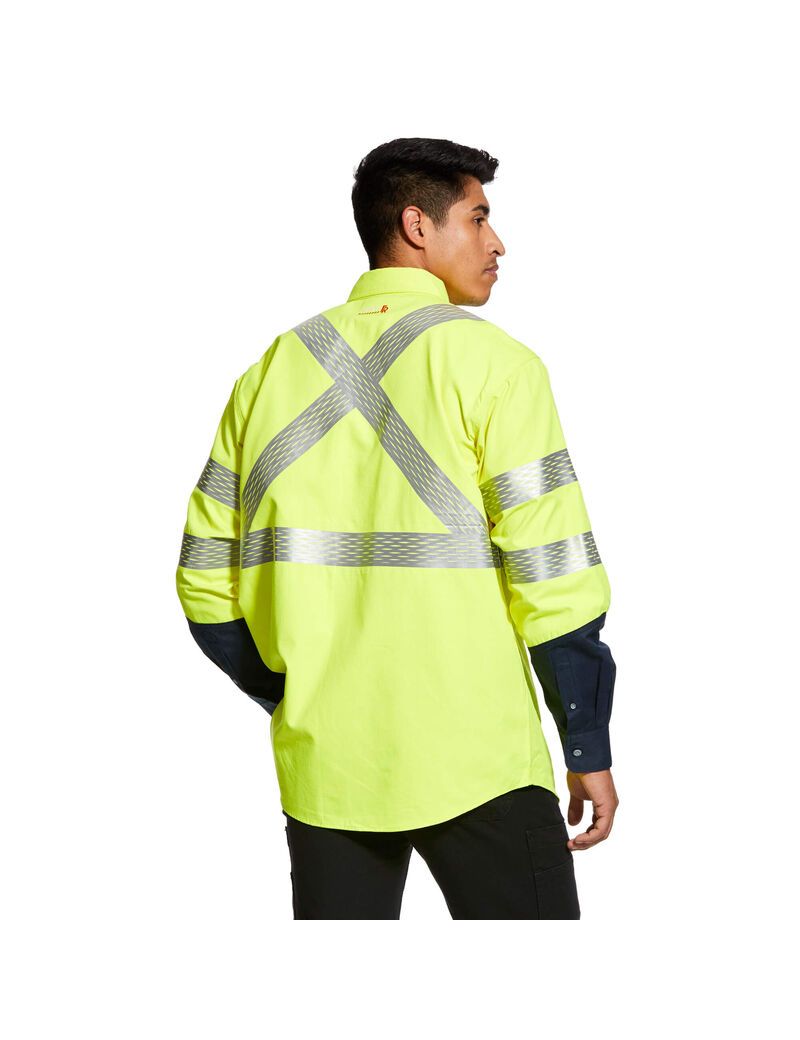 Chemises De Costume Ariat FR Hi-Vis Travail Jaune | BCG-2473064