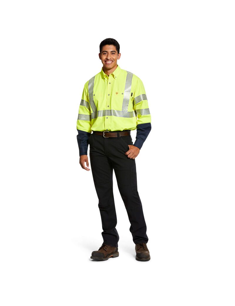 Chemises De Costume Ariat FR Hi-Vis Travail Jaune | BCG-2473064