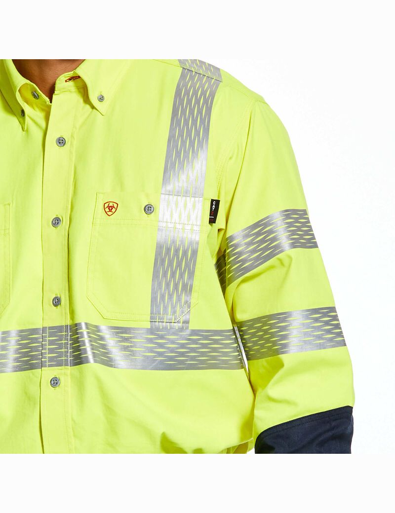 Chemises De Costume Ariat FR Hi-Vis Travail Jaune | BCG-2473064