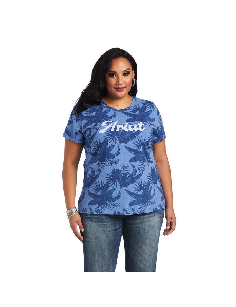 Hauts Ariat REAL Island Tee Grise | EZQ-9584059