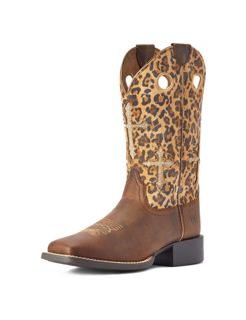 Bottes Western Ariat Round Up Crossroads Marron | REO-6080212