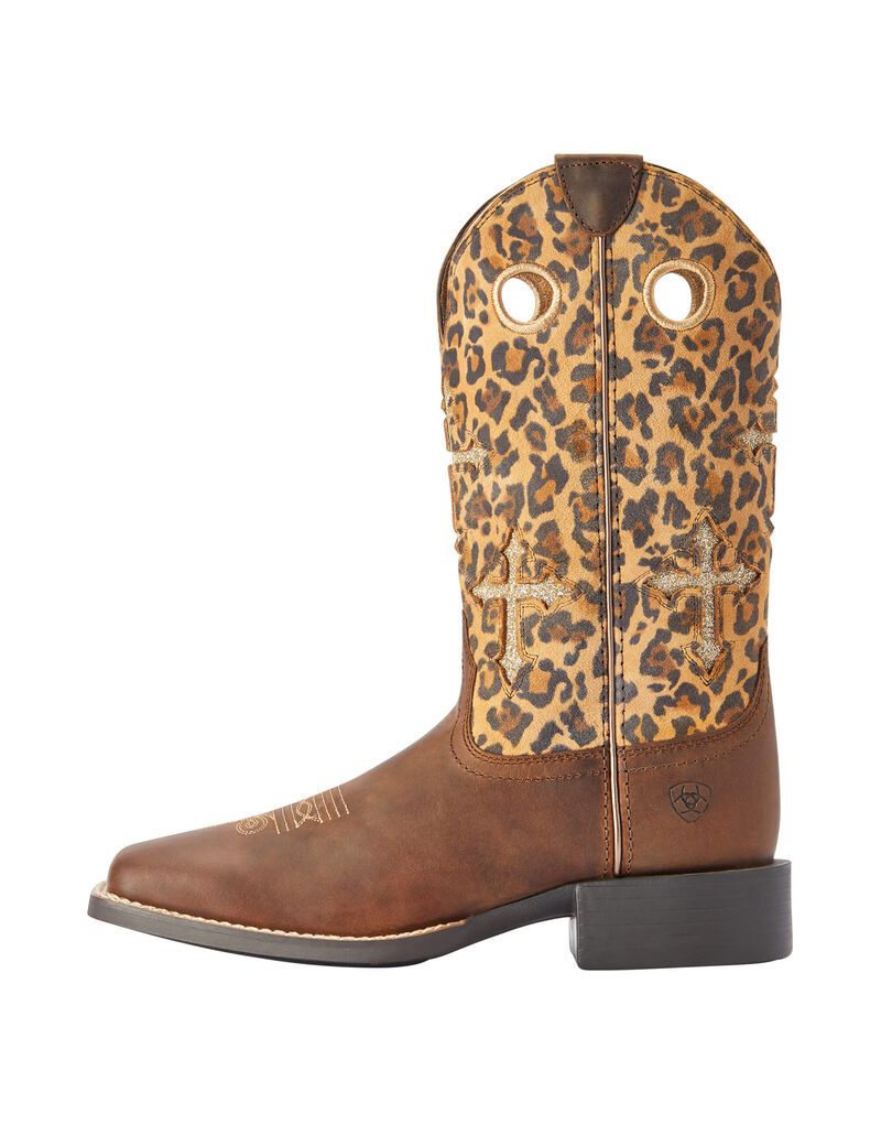 Bottes Western Ariat Round Up Crossroads Marron | REO-6080212