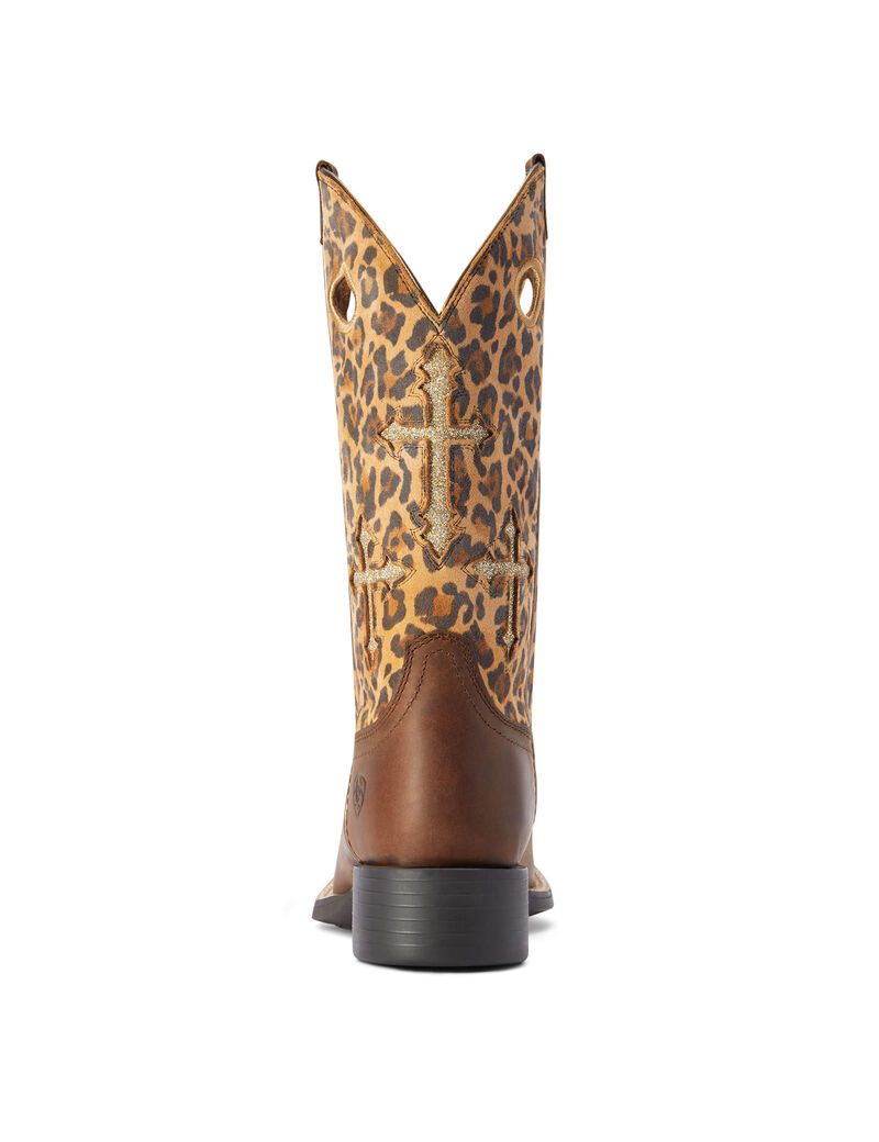 Bottes Western Ariat Round Up Crossroads Marron | REO-6080212