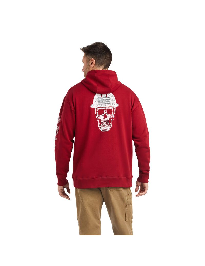 Sweat à Capuche Ariat Rebar Roughneck Pullover Rouge | ZZR-7616811