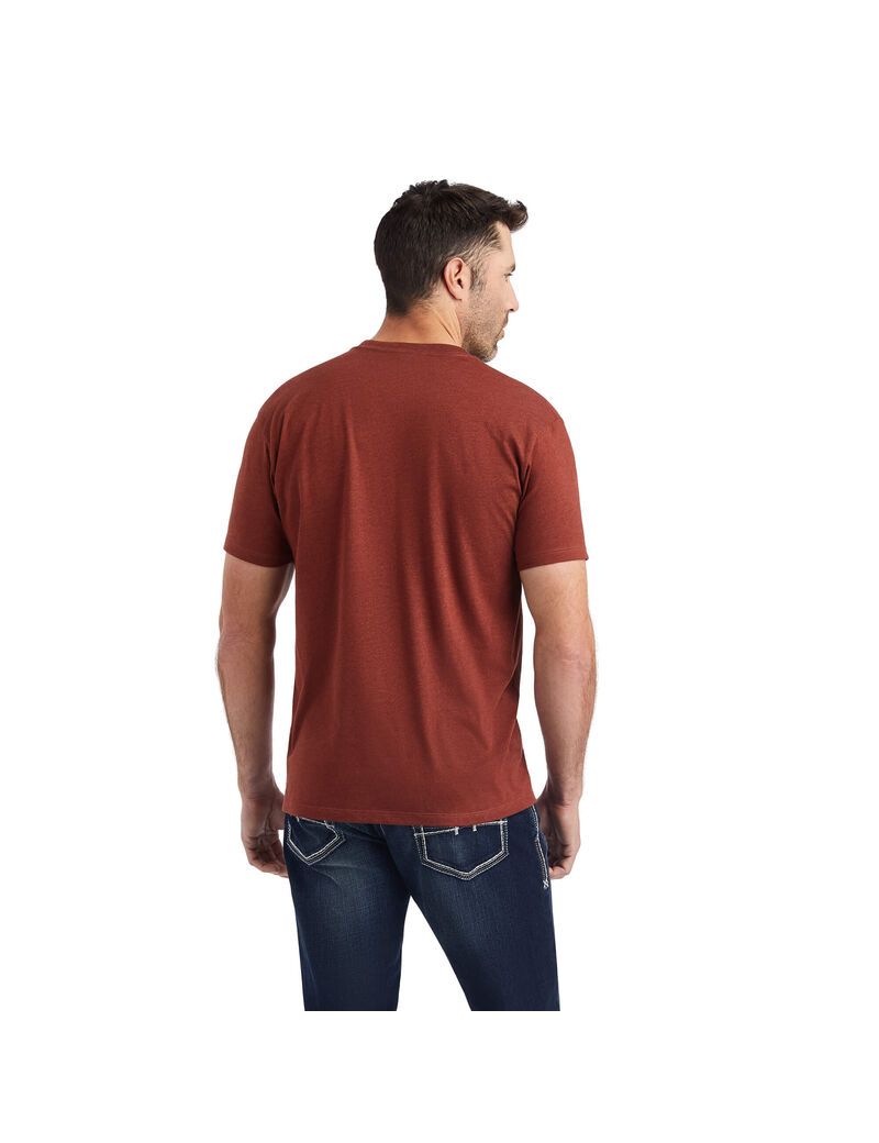 T Shirts Ariat Rope Oval Rouge | HMF-3657515