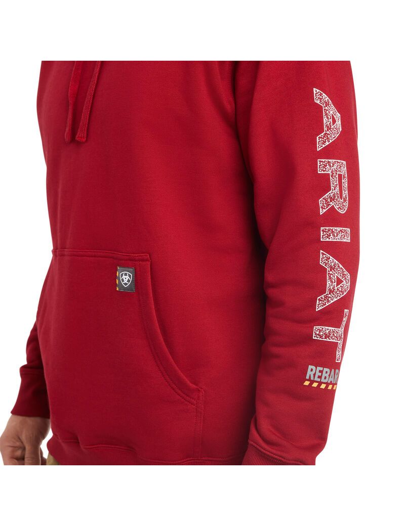 Sweat à Capuche Ariat Rebar Roughneck Pullover Rouge | ZZR-7616811