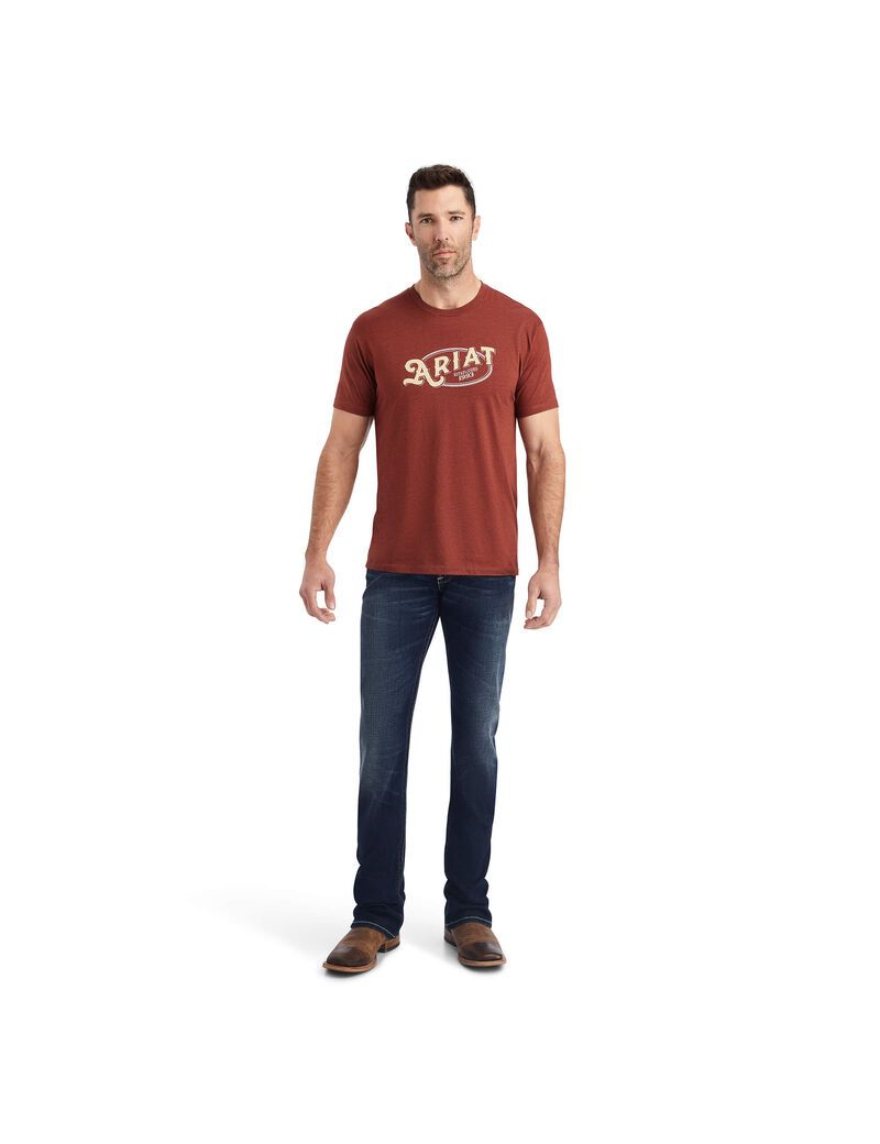 T Shirts Ariat Rope Oval Rouge | HMF-3657515