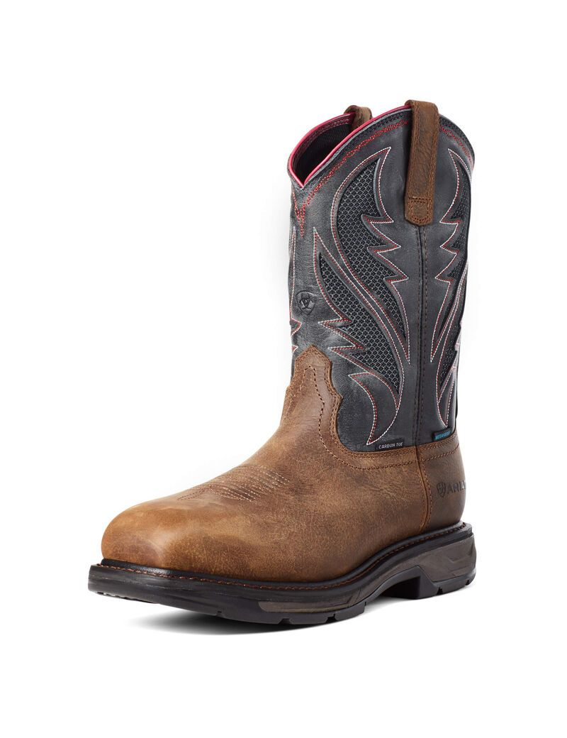 Bottes Imperméables Ariat WorkHog XT VentTEK Carbon Embout Travail Marron | KDI-6160216