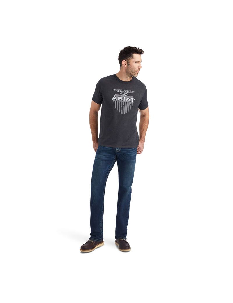 T Shirts Ariat Diamond Shield Grise | TRE-5479936