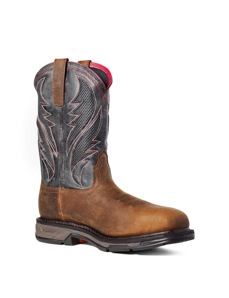 Bottes Imperméables Ariat WorkHog XT VentTEK Carbon Embout Travail Marron | KDI-6160216