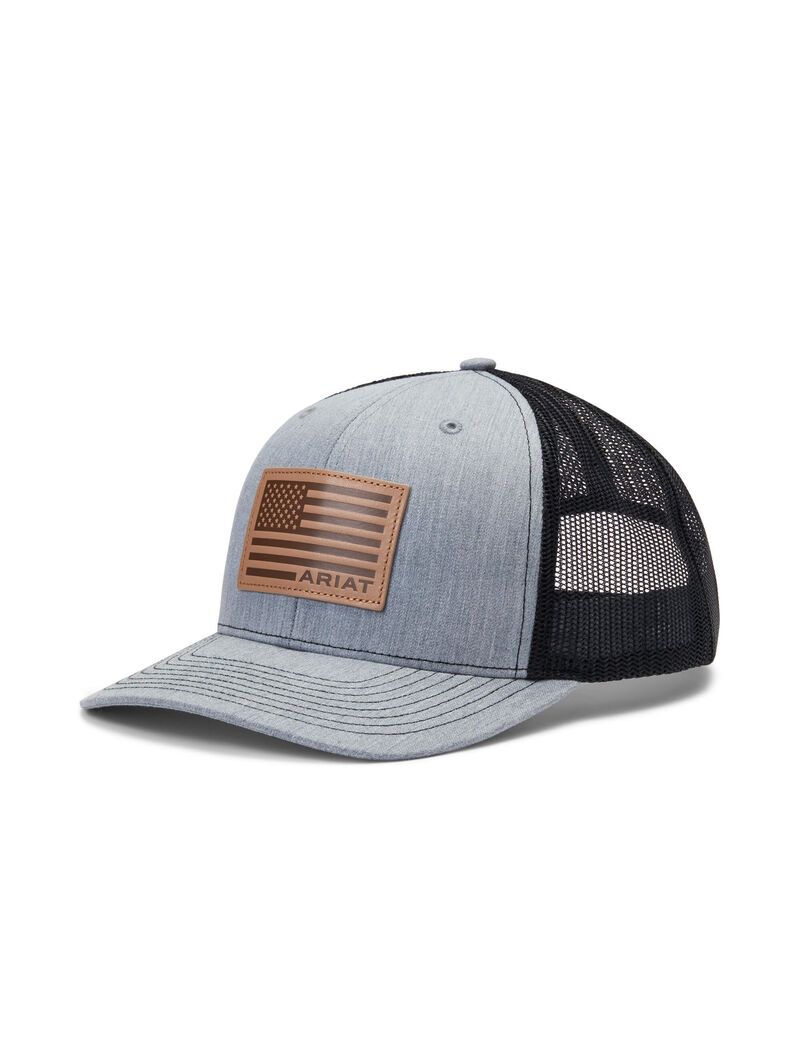 Casquettes Ariat Flag Patch Grise Marron | NZM-0329564