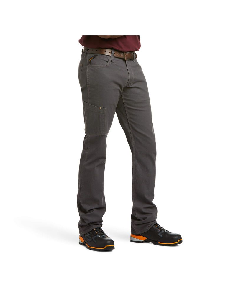 Pantalon Ariat Rebar M4 Low Rise DuraStretch Made Tough Stackable Droit Leg Grise | JNJ-8467094