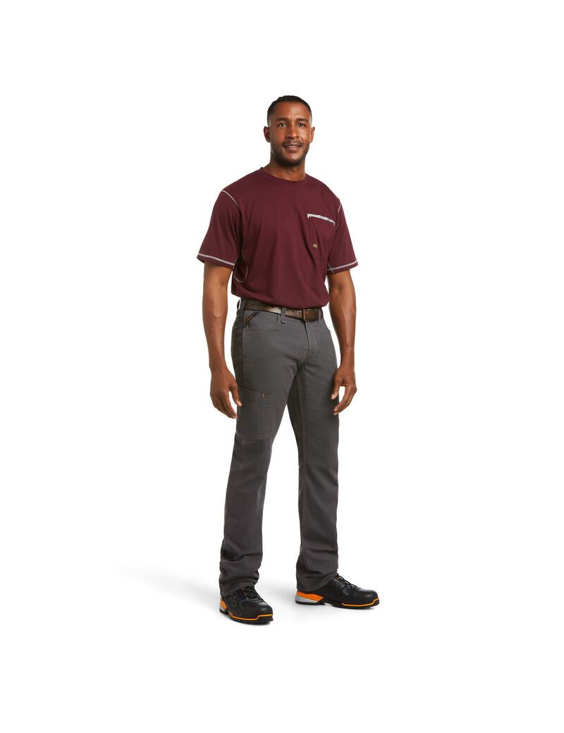 Pantalon Ariat Rebar M4 Low Rise DuraStretch Made Tough Stackable Droit Leg Grise | JNJ-8467094