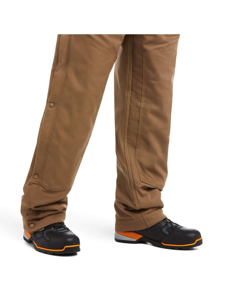 Pantalon Bib Ariat Rebar DuraCanvas Stretch Insulated Kaki | NTJ-5961262