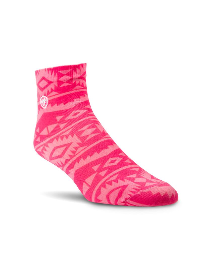 Chaussettes Ariat Pretty in Pink Ankle 2 Pair Multi Pack Rose Stripes Rose | YGX-7077062