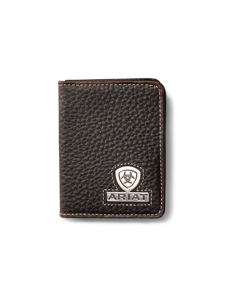 Portefeuilles Ariat Bifold Stacked Logo Marron | VZB-3444113