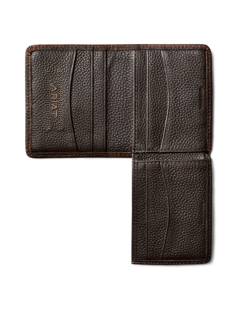 Portefeuilles Ariat Bifold Stacked Logo Marron | VZB-3444113