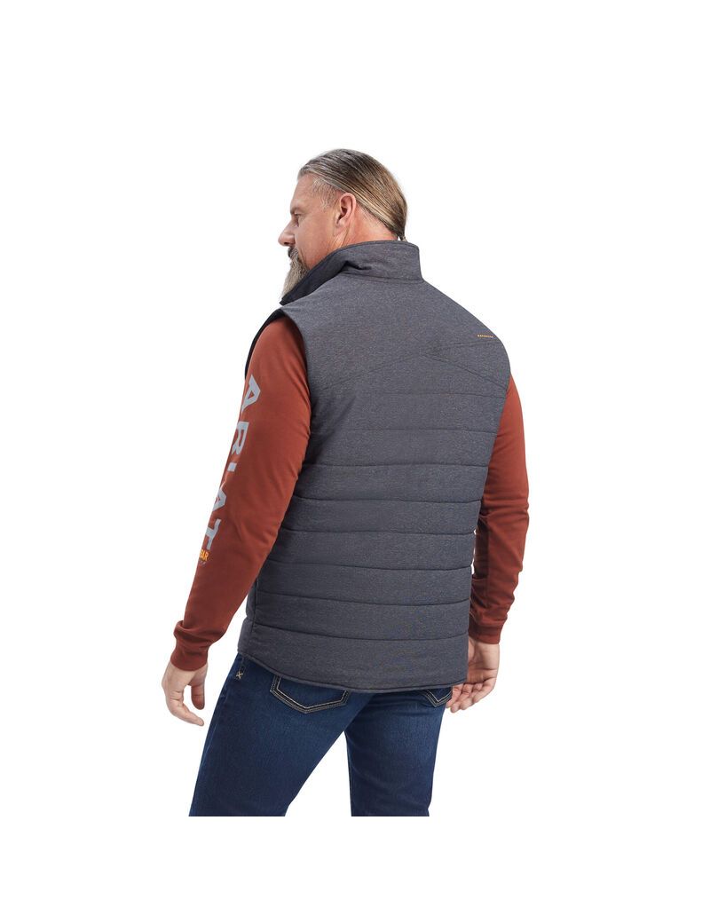 Vêtements De Travail Ariat Rebar Valiant Stretch Tela D'eau Resistant Insulated Vest Grise | FZG-4552721