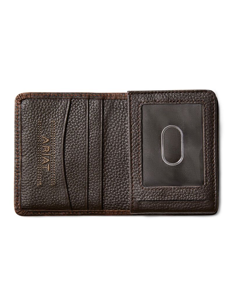 Portefeuilles Ariat Bifold Stacked Logo Marron | VZB-3444113