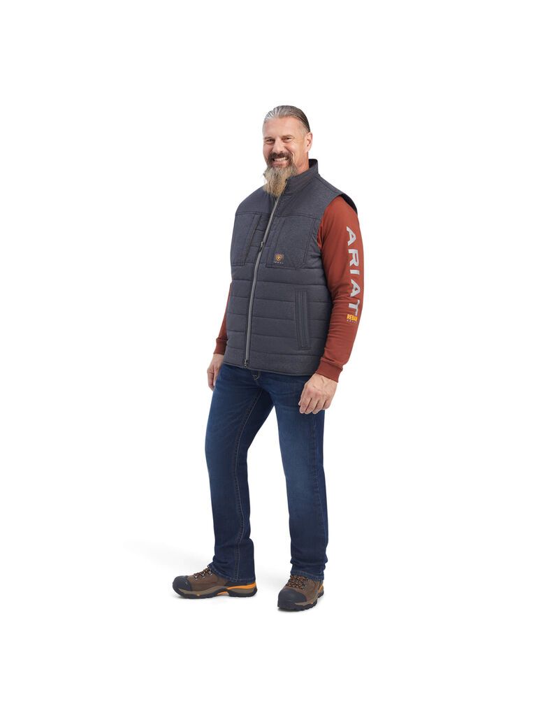 Vêtements De Travail Ariat Rebar Valiant Stretch Tela D'eau Resistant Insulated Vest Grise | FZG-4552721