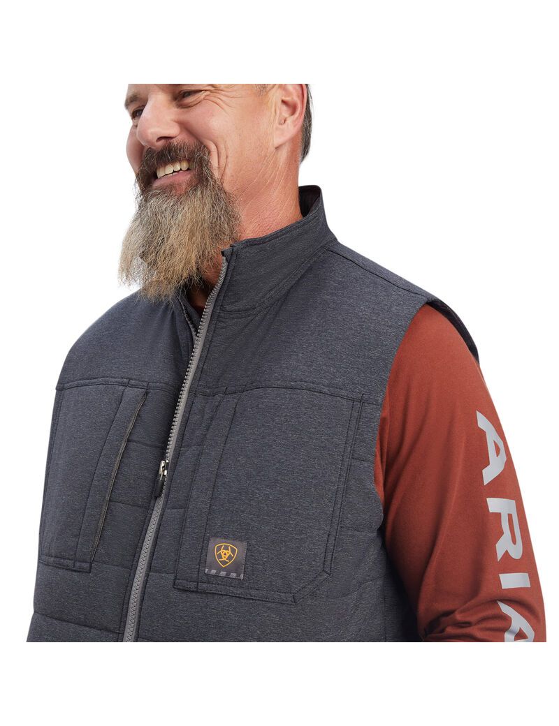 Vêtements De Travail Ariat Rebar Valiant Stretch Tela D'eau Resistant Insulated Vest Grise | FZG-4552721