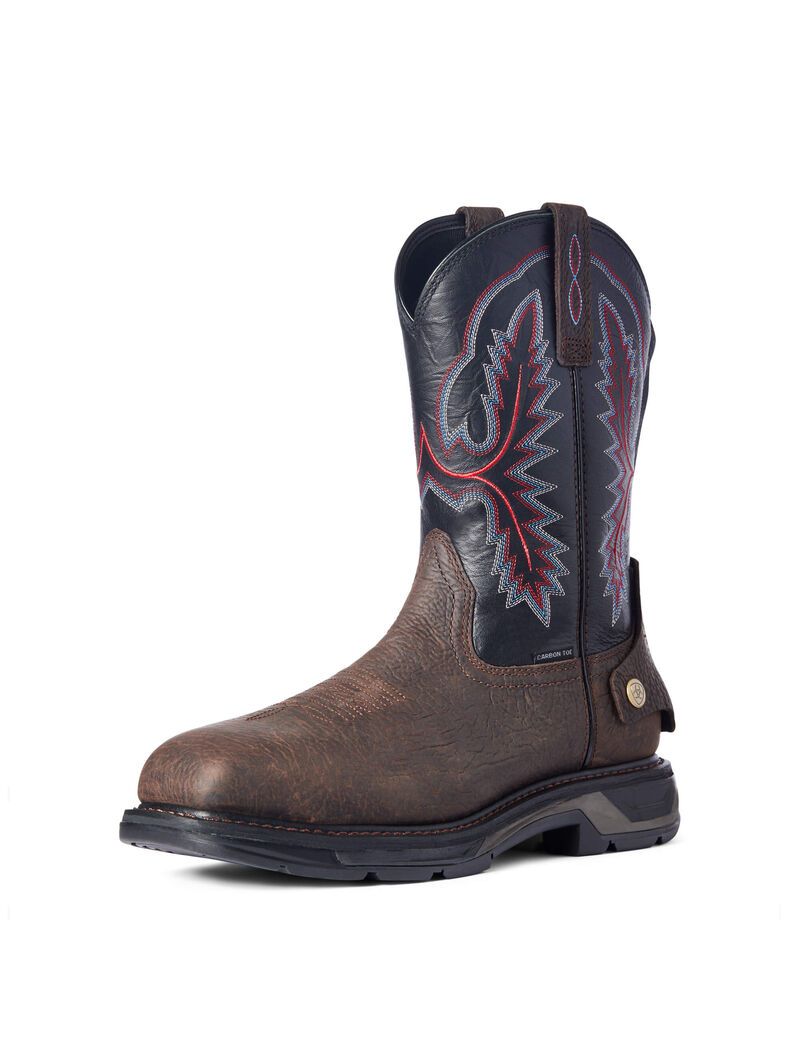 Bottes de Travail Ariat WorkHog XT EZ Zip Carbon Embout Marron | APH-9851816