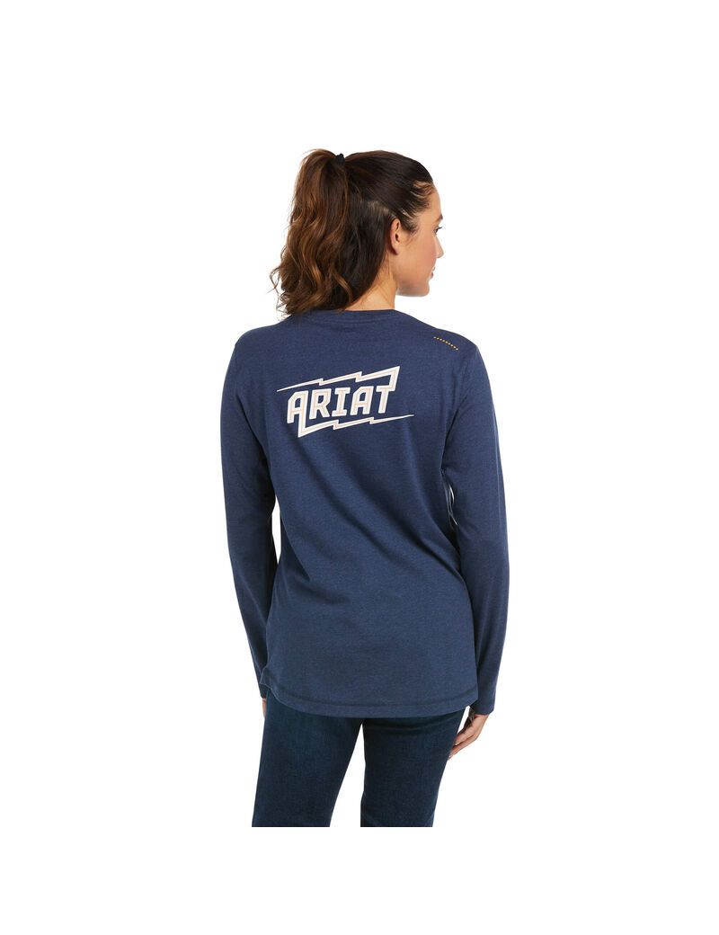 Vêtements De Travail Ariat Rebar Workman High Voltage T Shirts Bleu Marine | SQF-5054142