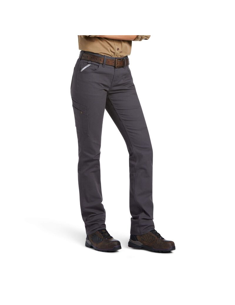 Pantalon Ariat Rebar DuraStretch Made Tough Droit Leg Grise | DNL-6412941