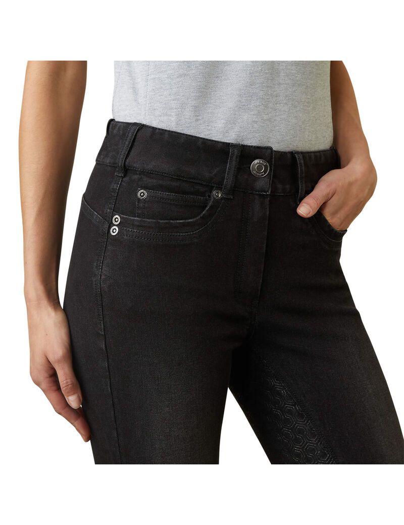 Pantalon Ariat Halo B Denim Full Seat Breech Noir | BIV-2514896