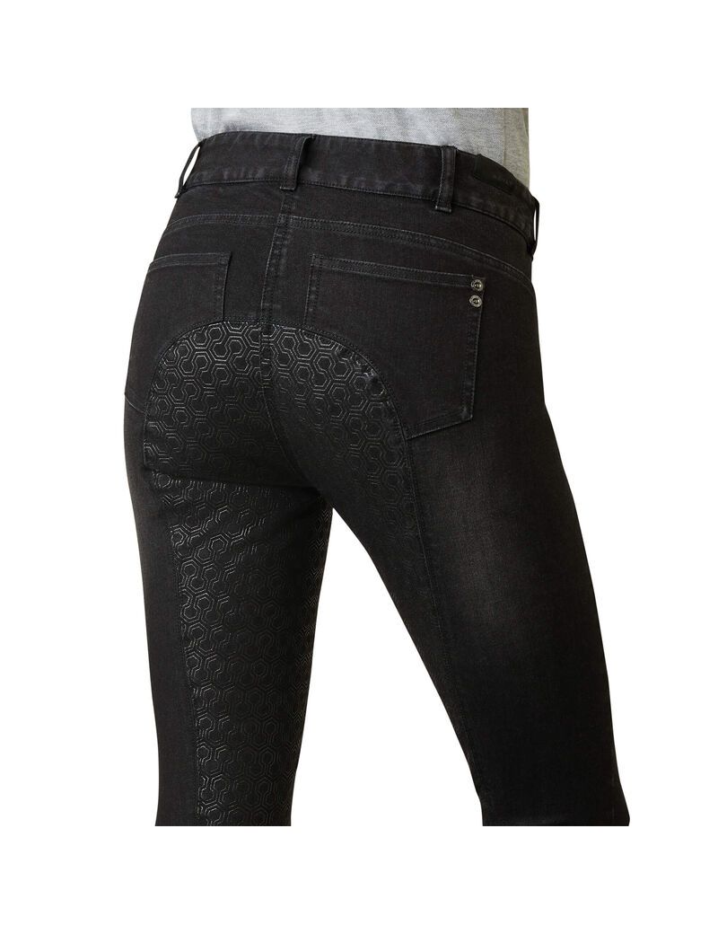 Pantalon Ariat Halo B Denim Full Seat Breech Noir | BIV-2514896