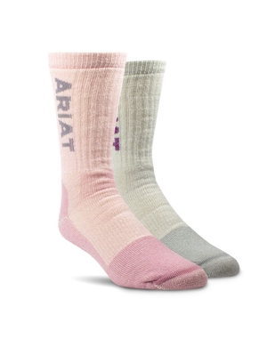 Vêtements De Travail Ariat Midweight Merino Laine Blend Steel Embout Travail Socks 2 Pair Multi Color Pack Multicolore | BJF-3379236