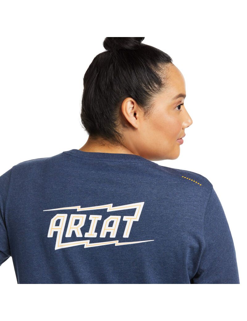 Vêtements De Travail Ariat Rebar Workman High Voltage T Shirts Bleu Marine | SQF-5054142