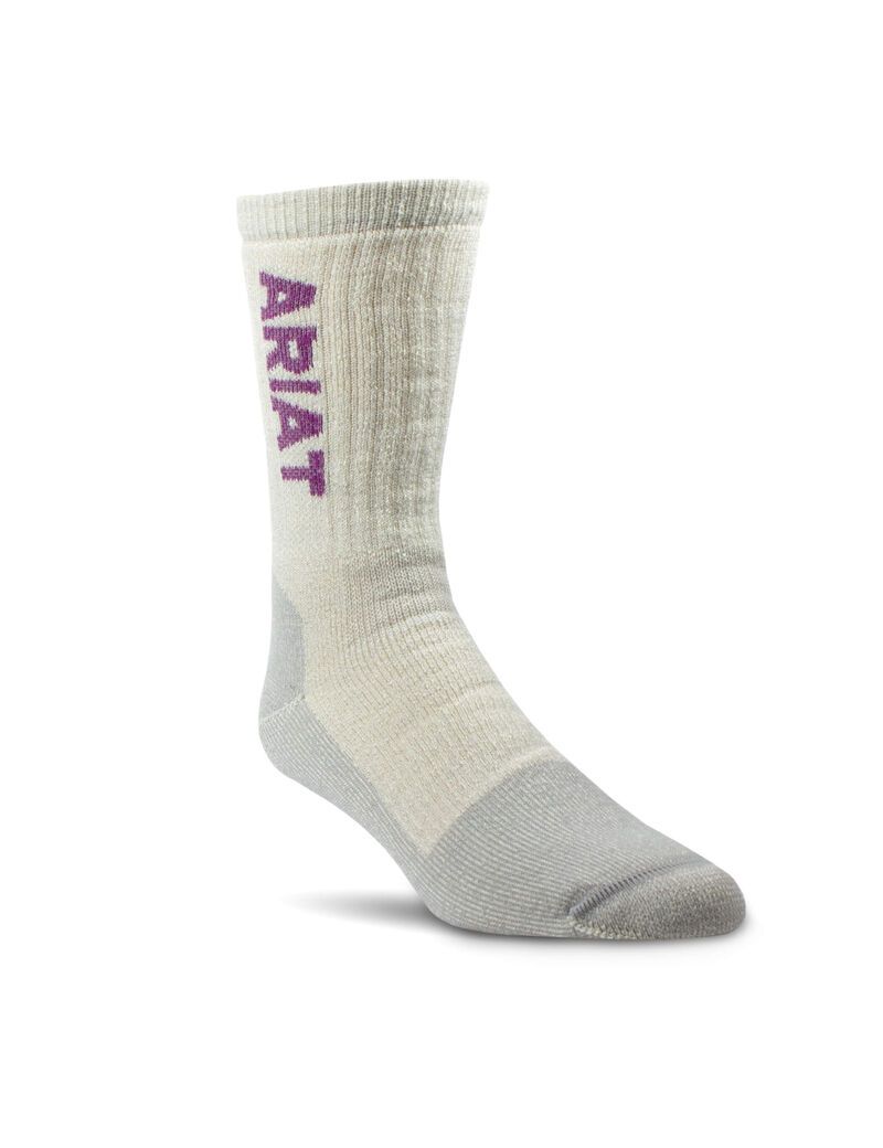 Vêtements De Travail Ariat Midweight Merino Laine Blend Steel Embout Travail Socks 2 Pair Multi Color Pack Multicolore | BJF-3379236