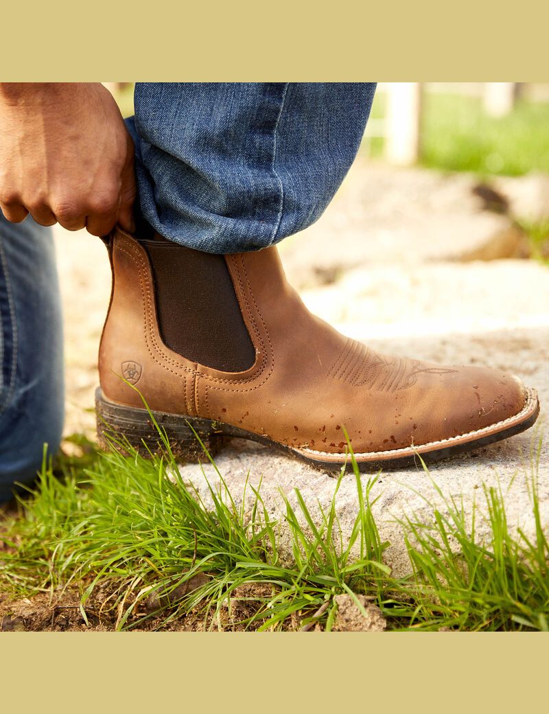 Bottines Chelsea Ariat Booker Ultra Western Marron | BEX-3531915