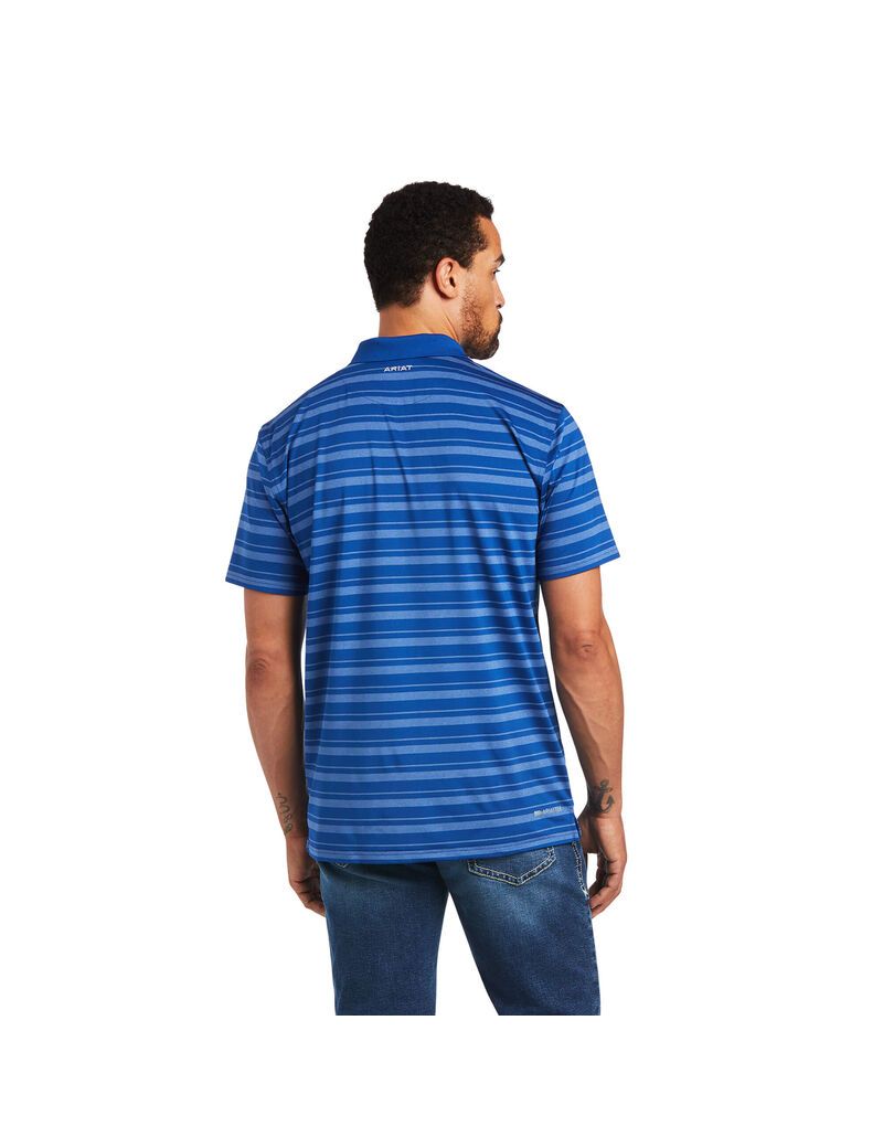 Polos Ariat Ombre Stripe Ftd Bleu | DQS-9583397