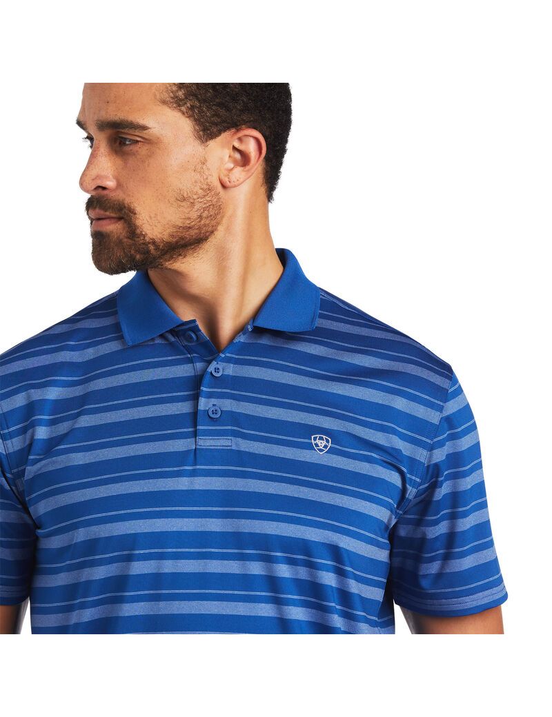 Polos Ariat Ombre Stripe Ftd Bleu | DQS-9583397