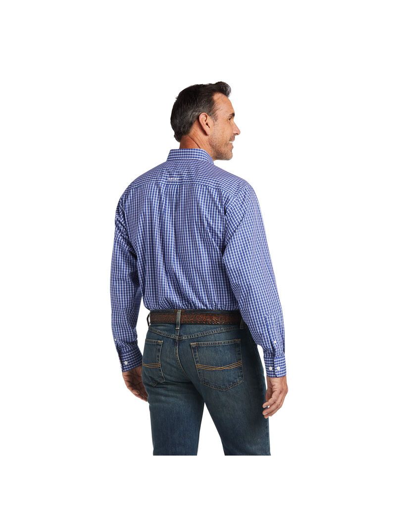 Chemises De Costume Ariat Wrinkle Free Cairo Classiche Fit Bleu | CST-8801333