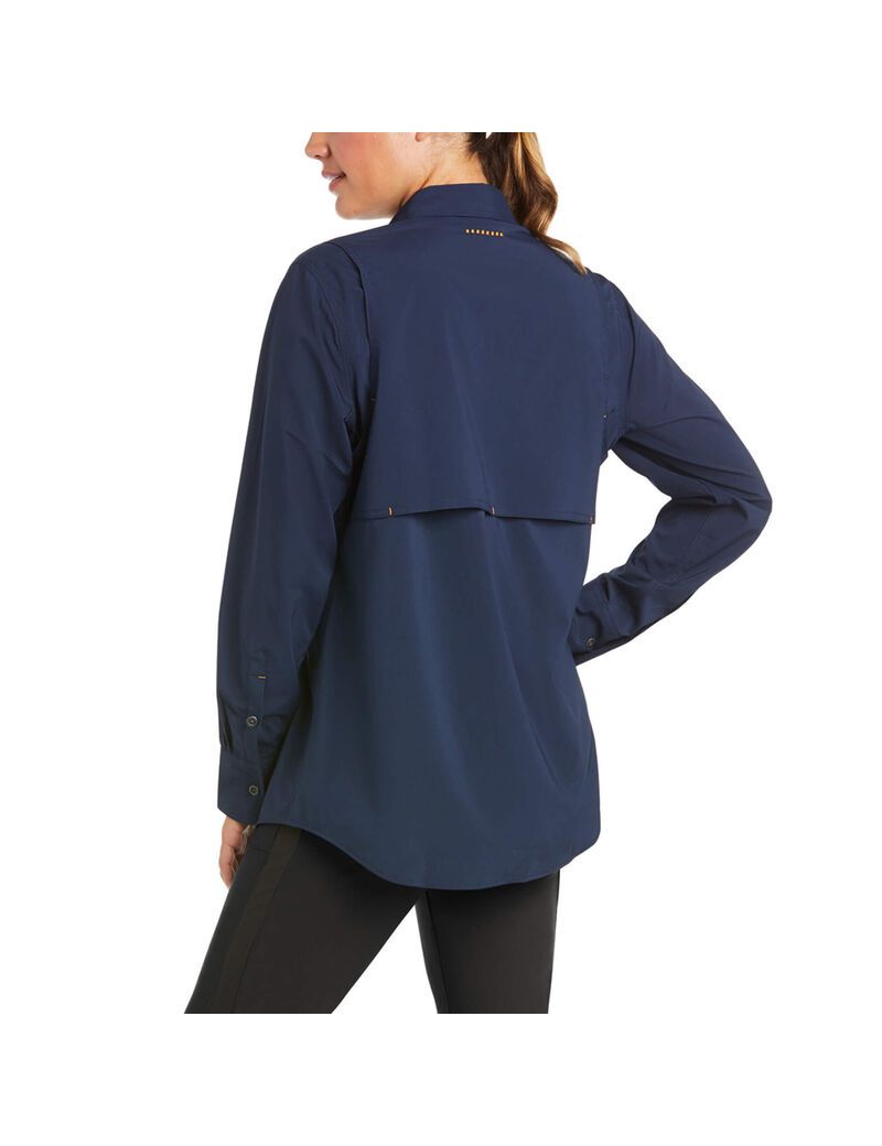 Vêtements De Travail Ariat Rebar Made Tough VentTEK DuraStretch Travail Shirts Bleu Marine | DXW-2423370