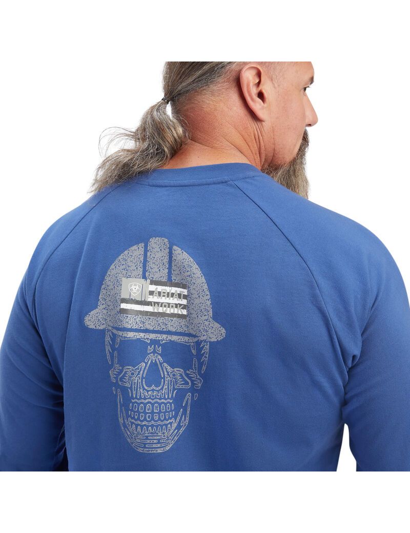 Vêtements De Travail Ariat Rebar Coton Strong Roughneck Graphique T Shirts Bleu | SGN-4800291