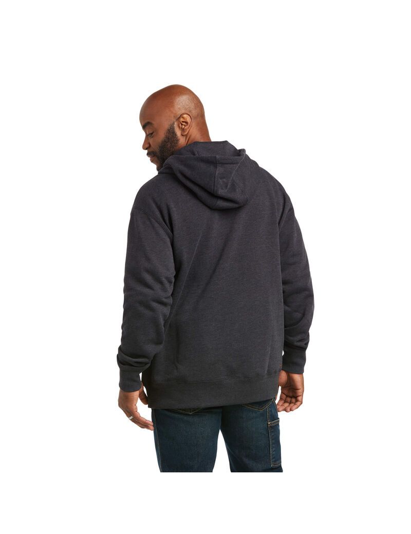 Sweat à Capuche Ariat Rebar Workman 1/4 Zip Grise | LAF-5456125