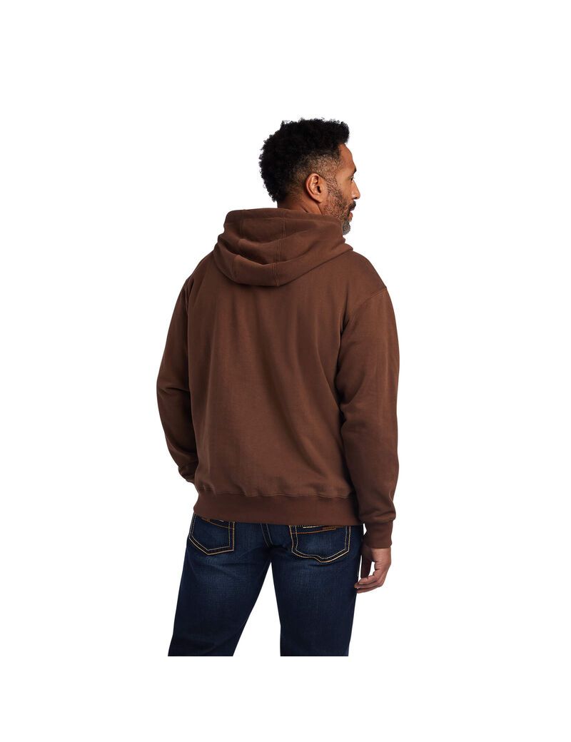 Sweat à Capuche Ariat Logo Marron | DOI-4020837