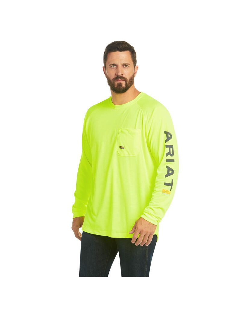 Vêtements De Travail Ariat Rebar Heat Fighter T Shirts Vert Clair | EMT-7765611