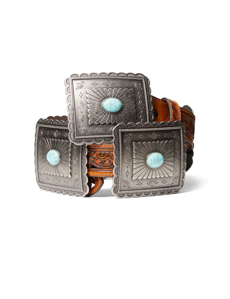 Ceintures Ariat Turquoise Burst Concho Marron | LID-6916274