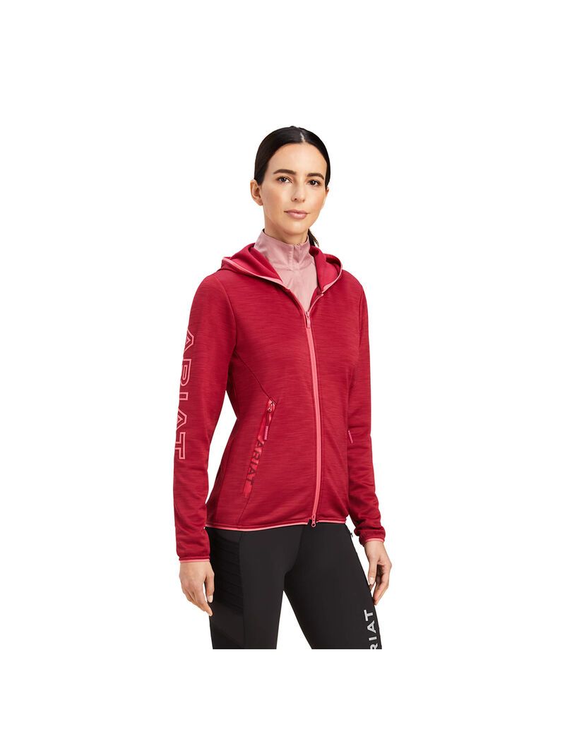 Sweat à Capuche Ariat Byron Full Zip Rouge | MQN-2890419